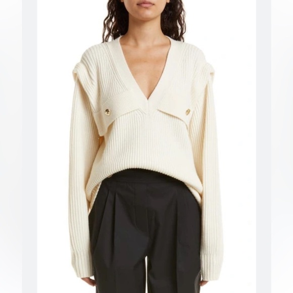 Rhodes Rib Sweater Tanya Taylor In Chalk Sz M $465 - Picture 1 of 10